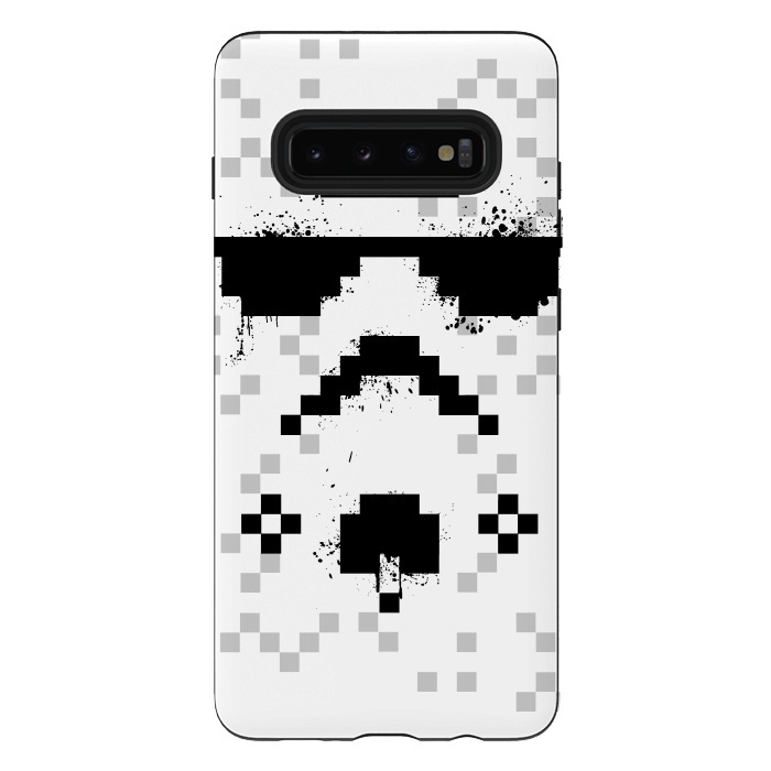Galaxy S10 plus StrongFit 8-bit Trooper - Black by Sitchko