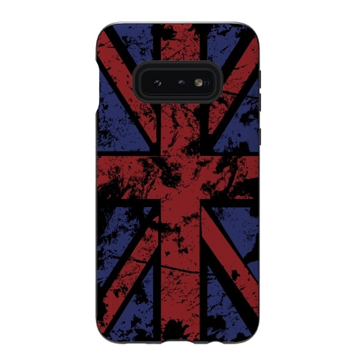 Galaxy S10e StrongFit Grunge UK Flag Black by Sitchko