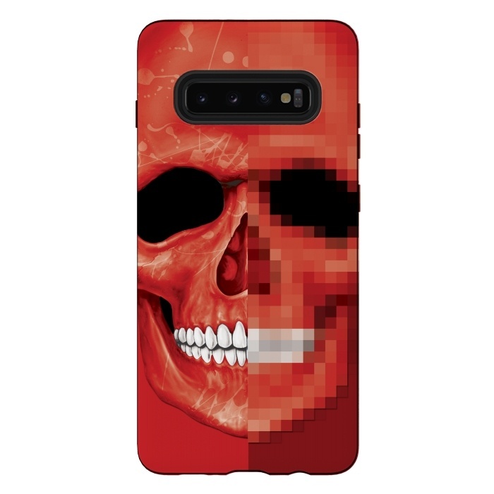 Galaxy S10 plus StrongFit Red Skull by Sitchko