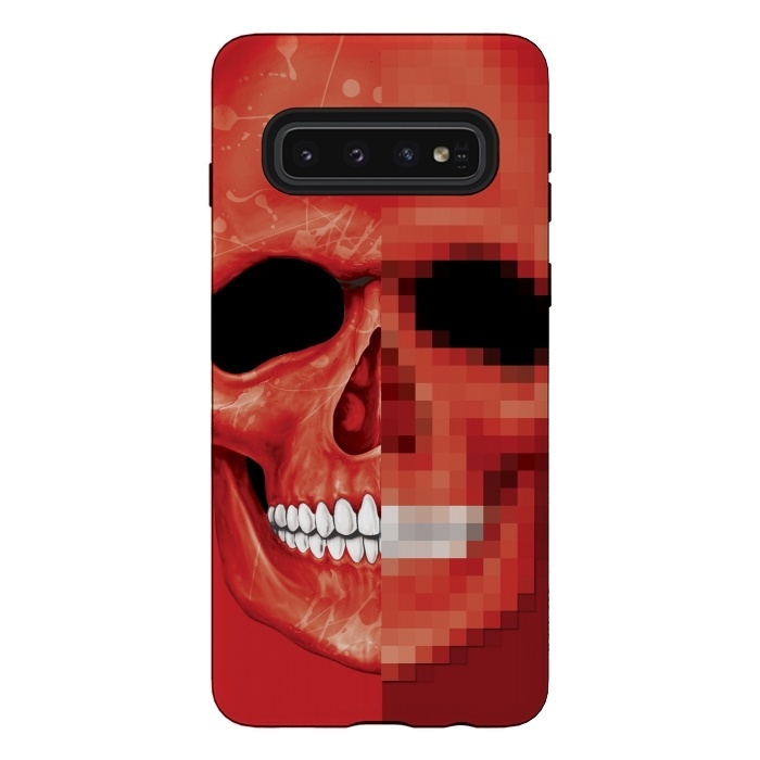 Galaxy S10 StrongFit Red Skull by Sitchko