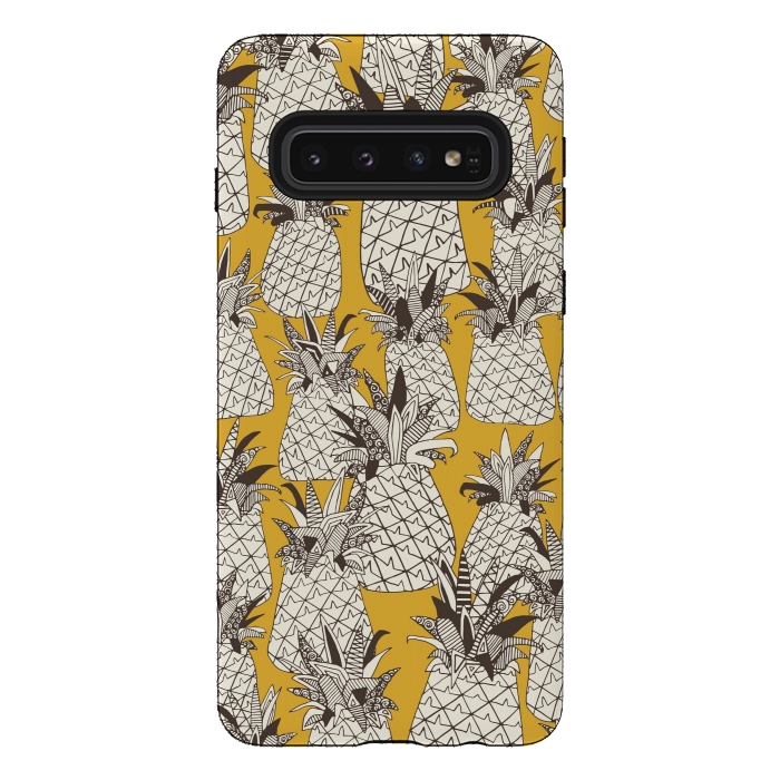 Galaxy S10 StrongFit Pineapple Sunshine by Sharon Turner