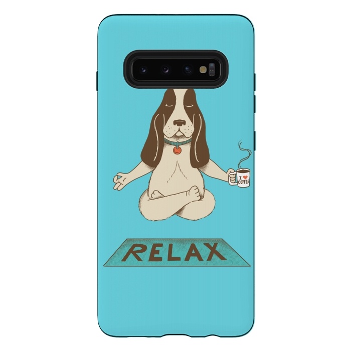Galaxy S10 plus StrongFit Dog Relax by Coffee Man