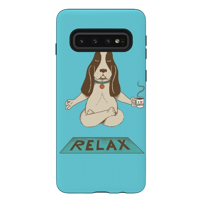 Galaxy S10 StrongFit Dog Relax by Coffee Man