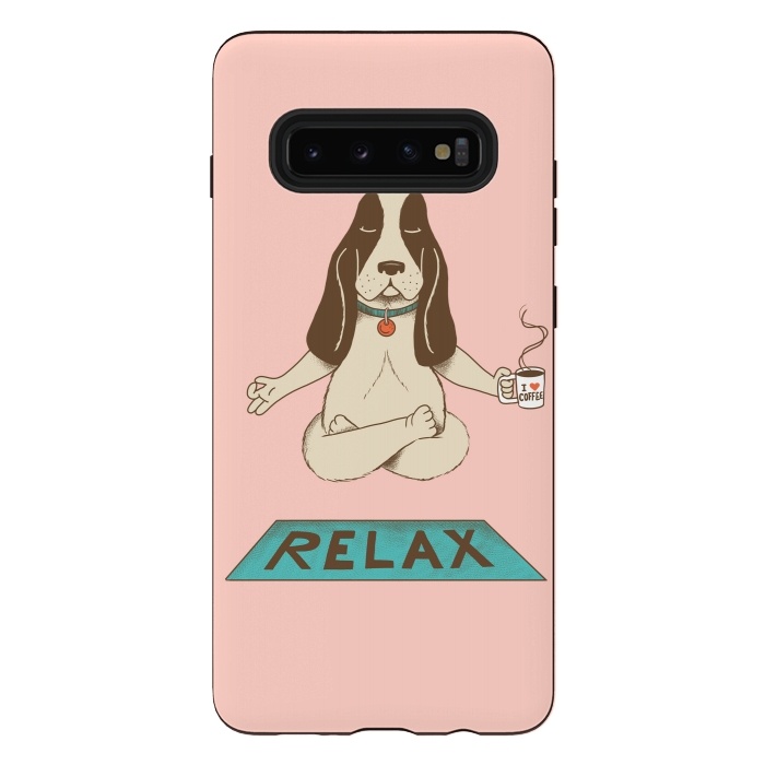 Galaxy S10 plus StrongFit Dog Relax Rose by Coffee Man