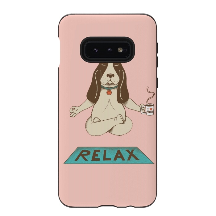 Galaxy S10e StrongFit Dog Relax Rose by Coffee Man