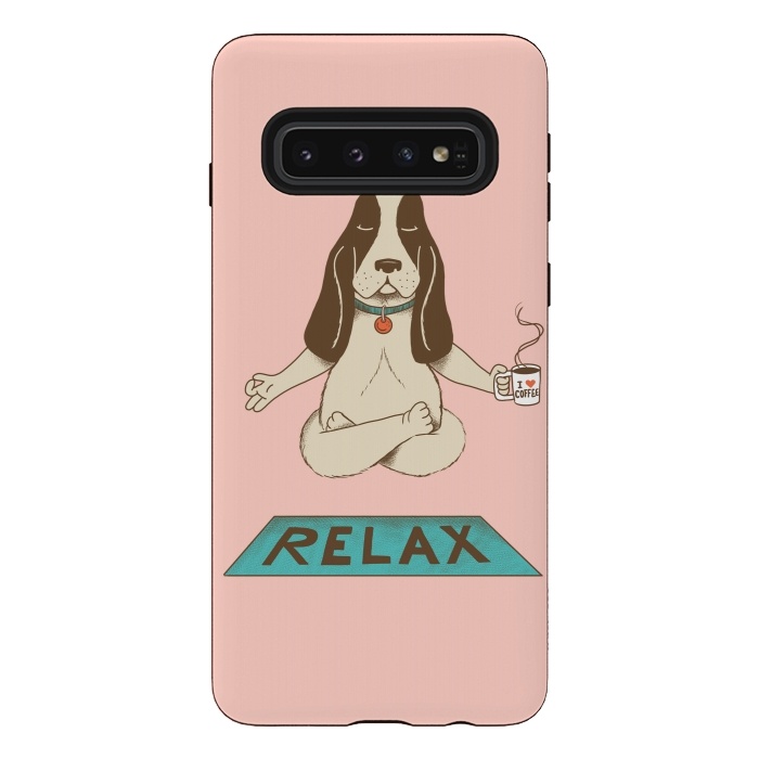 Galaxy S10 StrongFit Dog Relax Rose by Coffee Man