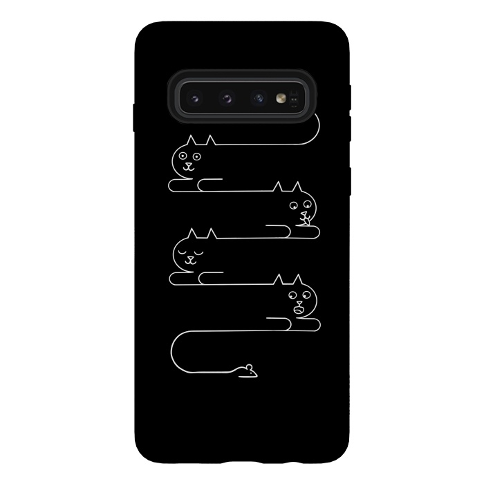 Galaxy S10 StrongFit Cats Line by Coffee Man