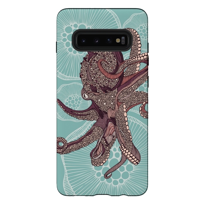 Galaxy S10 plus StrongFit Octopus by Valentina Harper