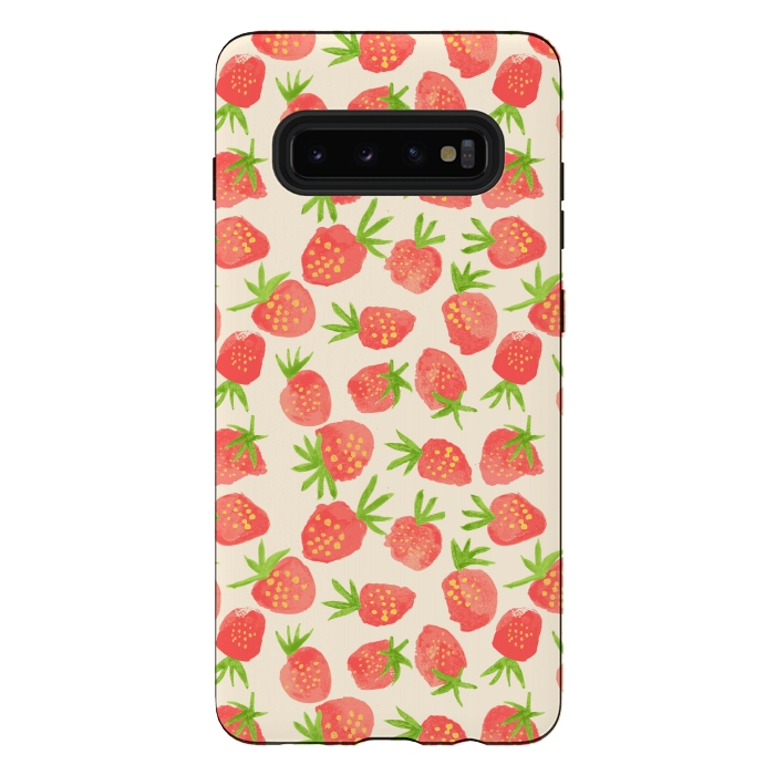 Galaxy S10 plus StrongFit Strawberry by Edith May