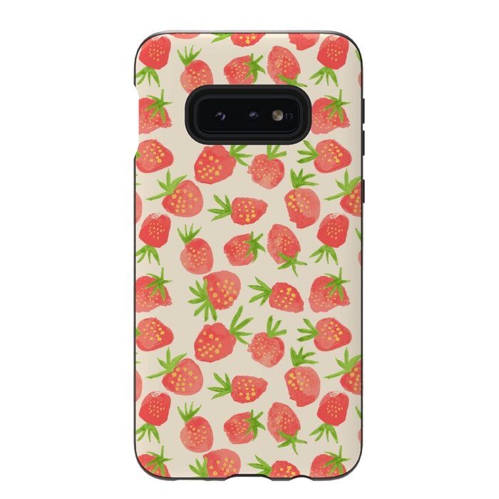 Galaxy S10e StrongFit Strawberry by Edith May