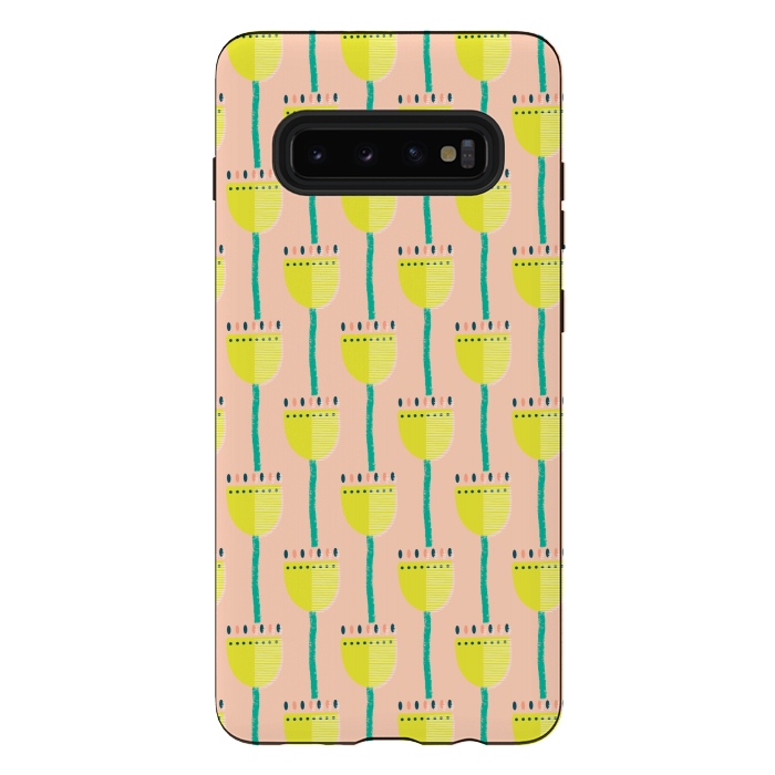 Galaxy S10 plus StrongFit Textural Tulip by Edith May