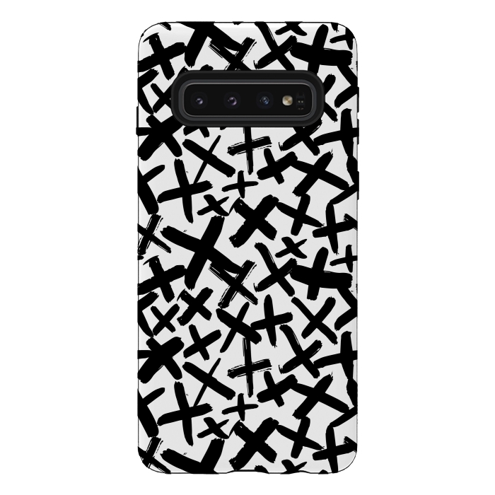 Galaxy S10 StrongFit Black and white kisses by Laura Grant