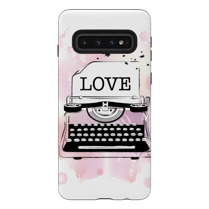 Galaxy S10 StrongFit Love Typewriter by Martina