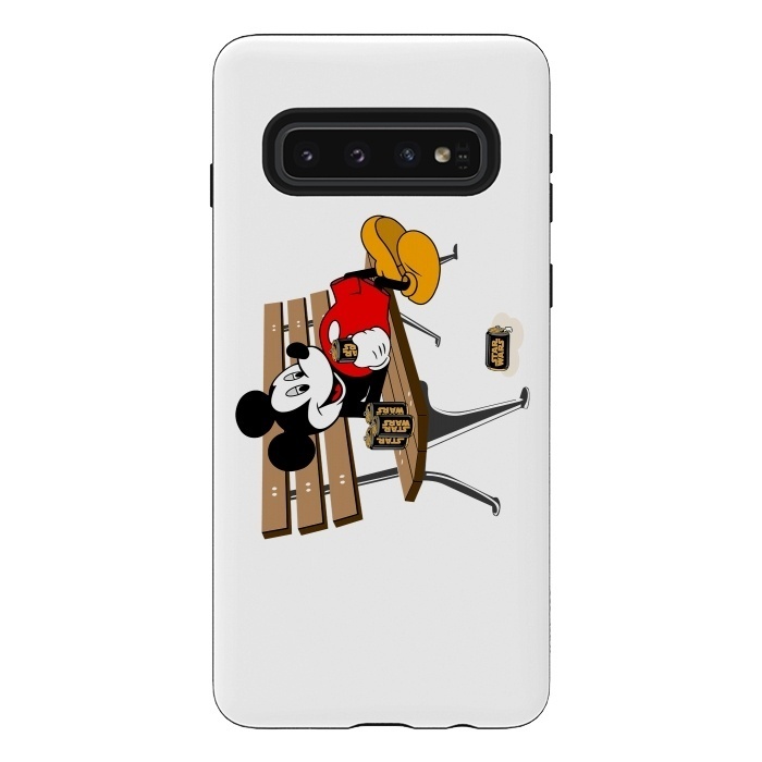 Galaxy S10 StrongFit Mickey Mouse Drinking Star Wars Beer by Alisterny