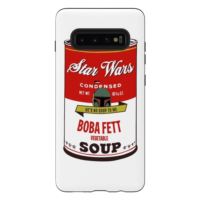 Galaxy S10 plus StrongFit Star Wars Campbells Soup Boba Fett by Alisterny