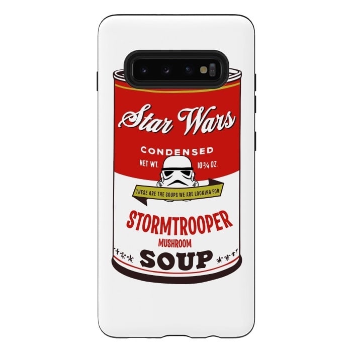 Galaxy S10 plus StrongFit Star Wars Campbells Soup Stormtrooper by Alisterny
