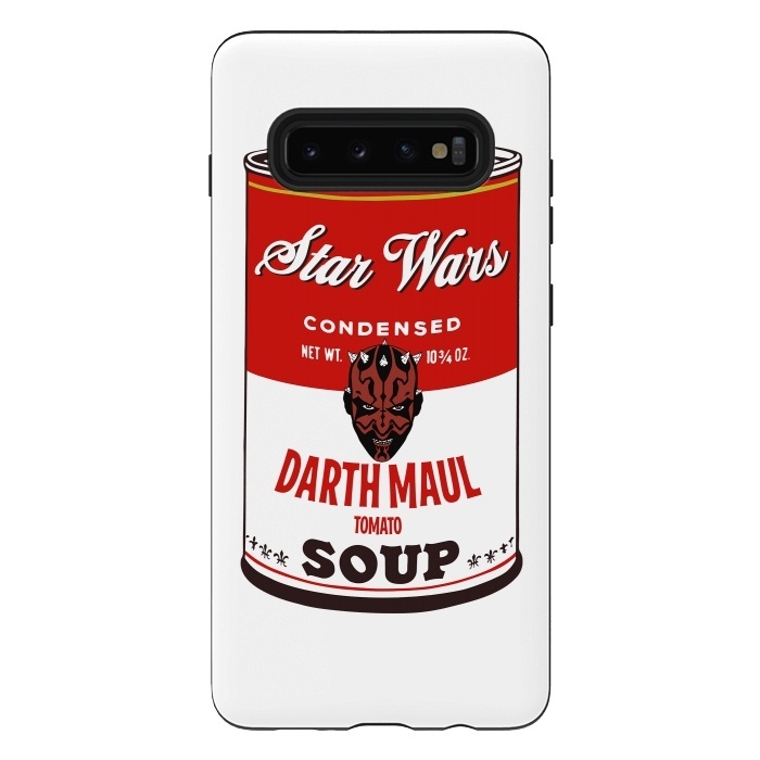 Galaxy S10 plus StrongFit Star Wars Campbells Soup Darth Maul by Alisterny