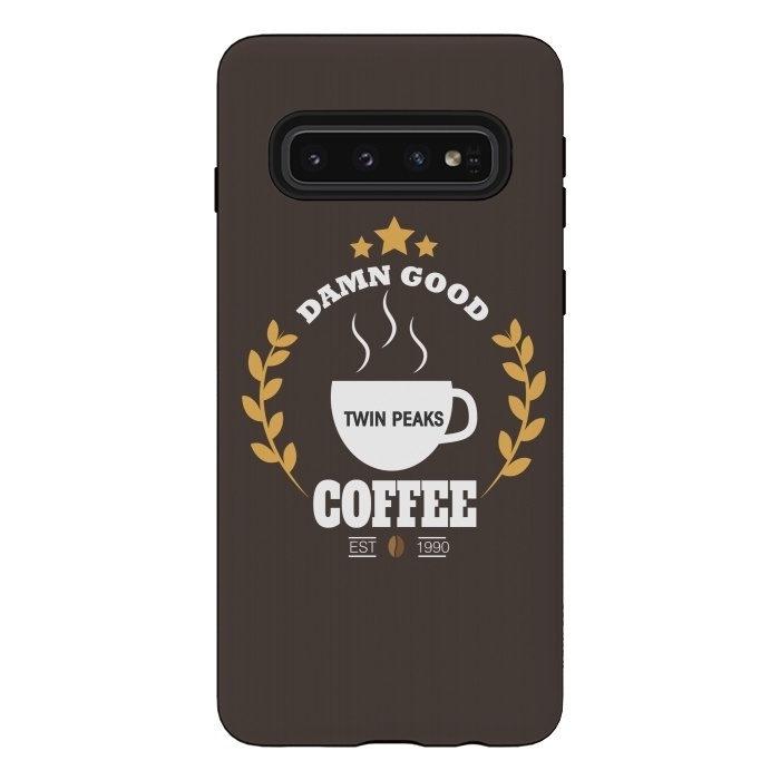 Galaxy S10 StrongFit Twin Peaks Damn Good Coffee by Alisterny