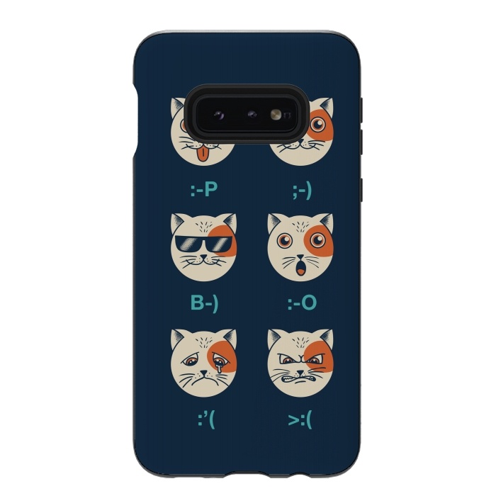 Galaxy S10e StrongFit Cat Emoticon by Coffee Man