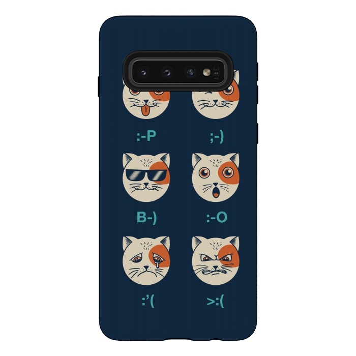 Galaxy S10 StrongFit Cat Emoticon by Coffee Man