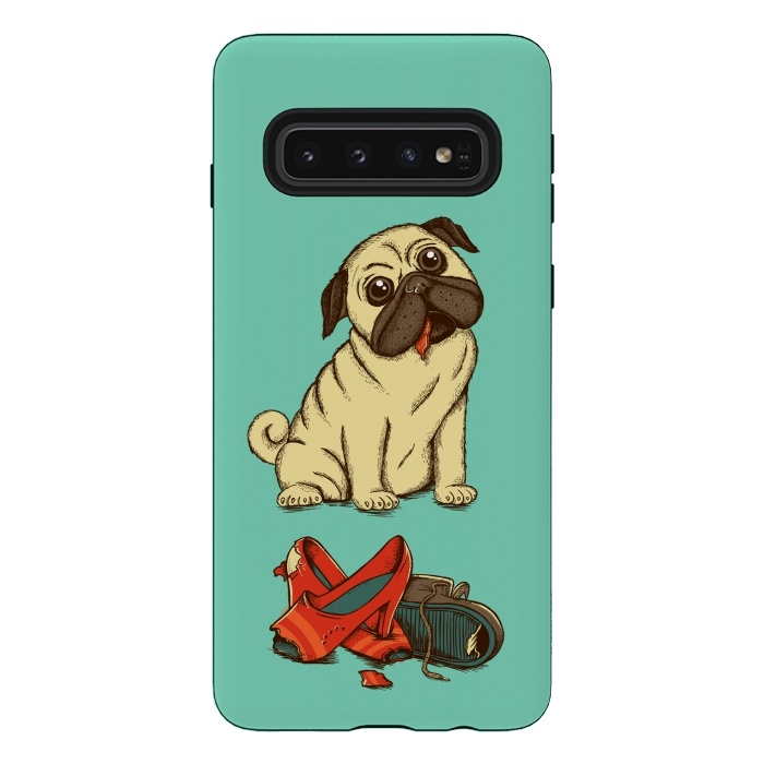 Galaxy S10 StrongFit Dog And Shoes by Coffee Man