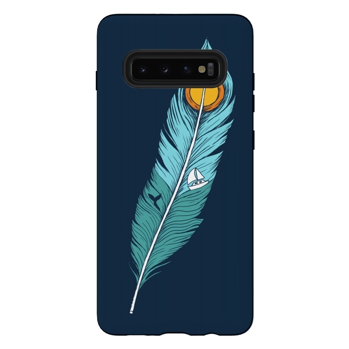 Galaxy S10 plus StrongFit Feather Landscape by Coffee Man