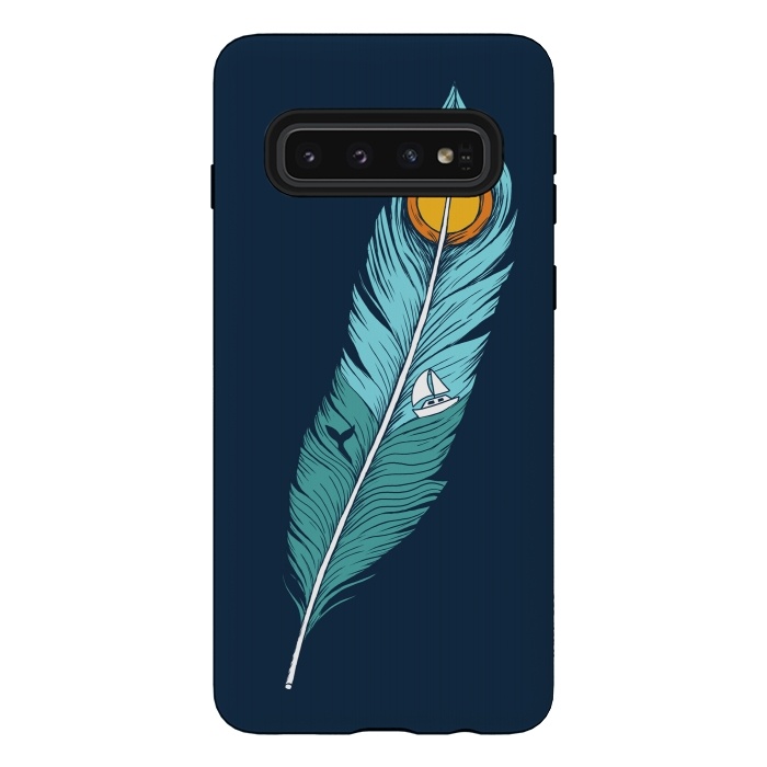 Galaxy S10 StrongFit Feather Landscape by Coffee Man