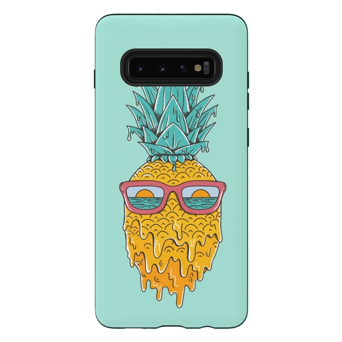 Galaxy S10 plus StrongFit Pineapple Summer Blue by Coffee Man