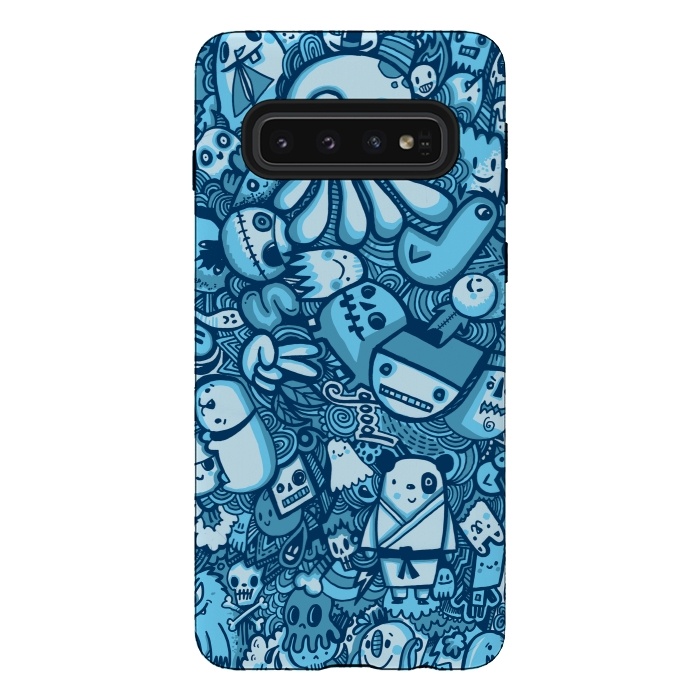 Galaxy S10 StrongFit Raindrops and Doodles by Wotto