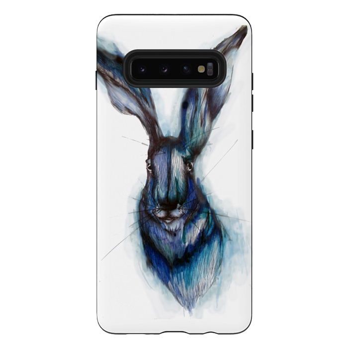 Galaxy S10 plus StrongFit Blue Hare by ECMazur 