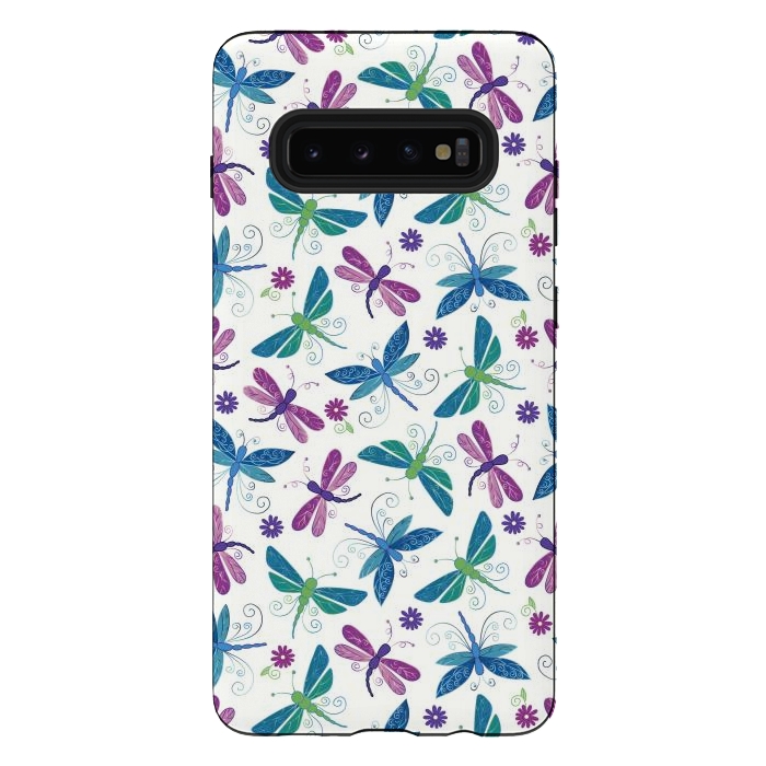 Galaxy S10 plus StrongFit Dragonflies by TracyLucy Designs