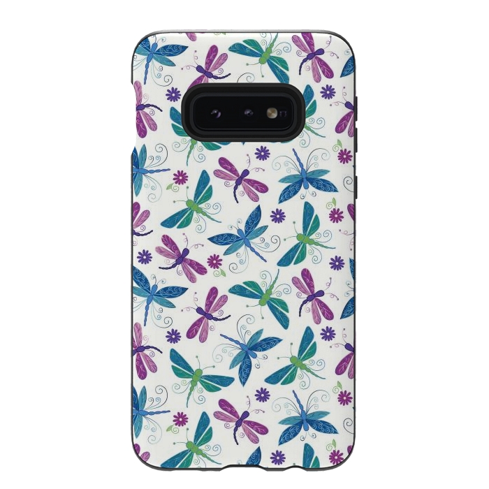 Galaxy S10e StrongFit Dragonflies by TracyLucy Designs