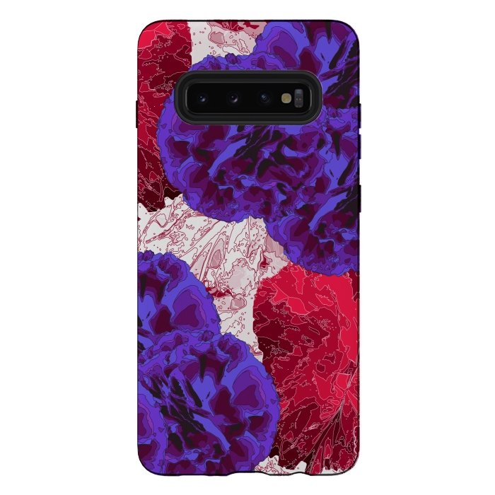 Galaxy S10 plus StrongFit Outlined Flowers by Zala Farah