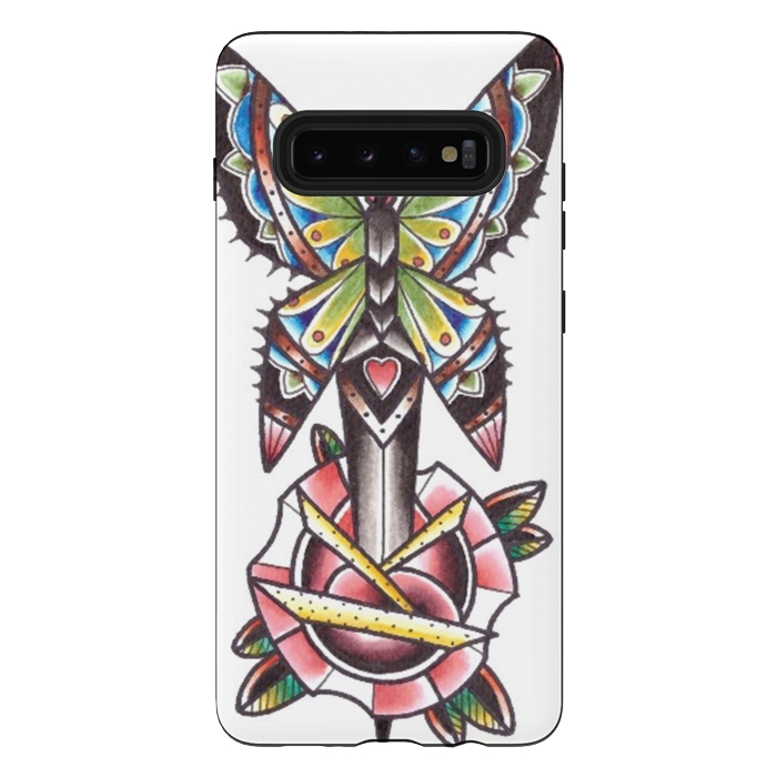 Galaxy S10 plus StrongFit Butterfly dagger rose by Evaldas Gulbinas 