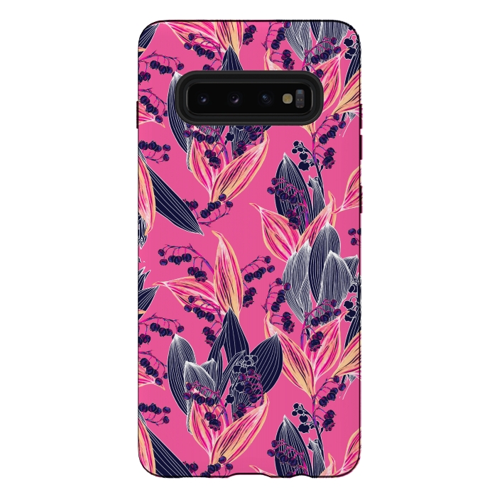 Galaxy S10 plus StrongFit Acidic Floral by Victoria Krupp-Rombalski