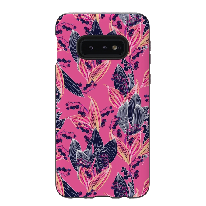 Galaxy S10e StrongFit Acidic Floral by Victoria Krupp-Rombalski