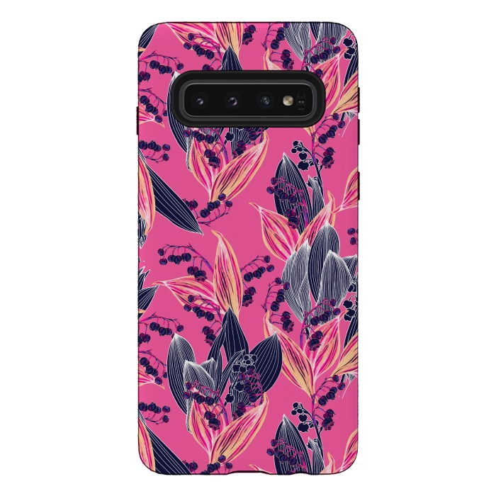 Galaxy S10 StrongFit Acidic Floral by Victoria Krupp-Rombalski