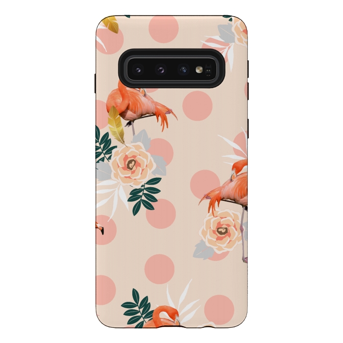 Galaxy S10 StrongFit Flamingo Jazz by Uma Prabhakar Gokhale