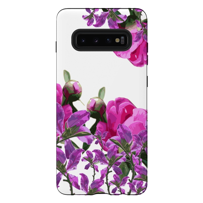 Galaxy S10 plus StrongFit Hiding Pink Flowers by Zala Farah
