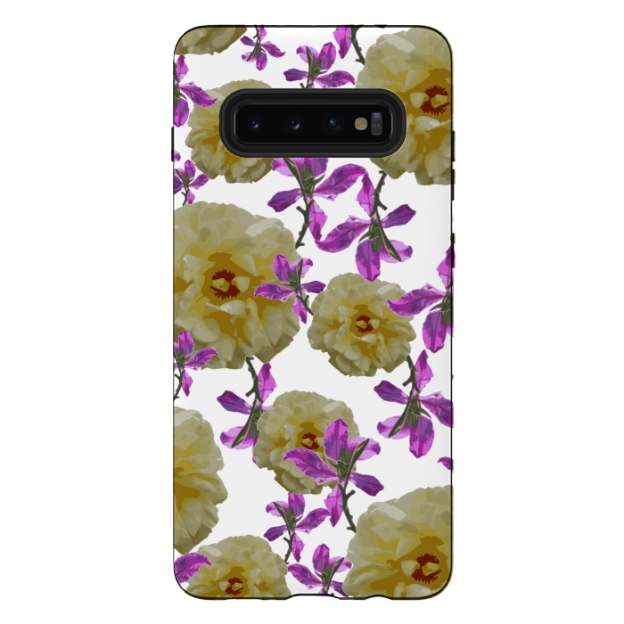 Galaxy S10 plus StrongFit Flowers + Purple Vines by Zala Farah