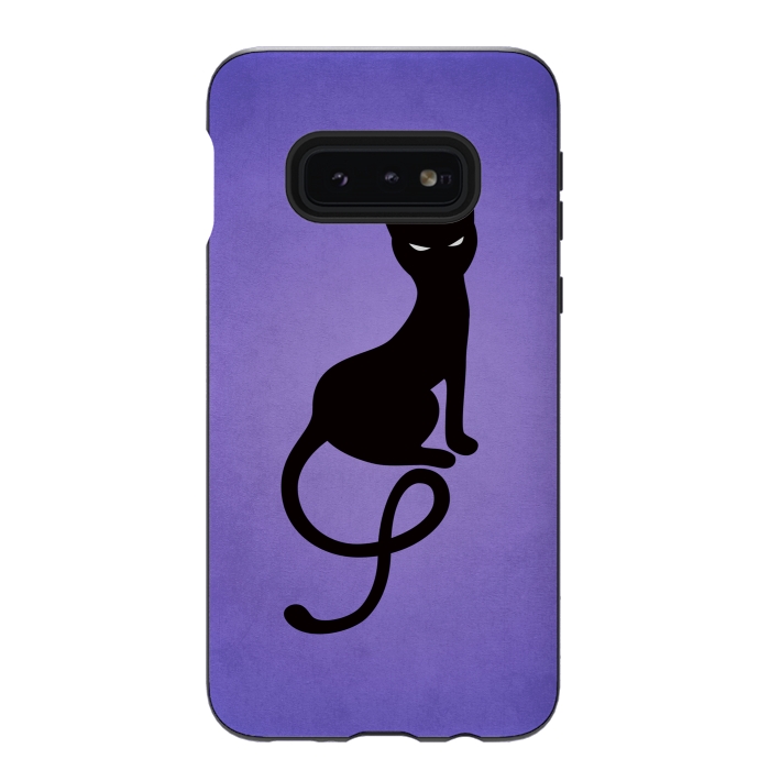 Galaxy S10e StrongFit Purple Gracious Evil Black Cat by Boriana Giormova