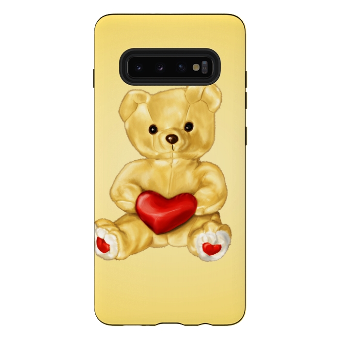 Galaxy S10 plus StrongFit Cute Teddy Bear Hypnotist With Heart by Boriana Giormova