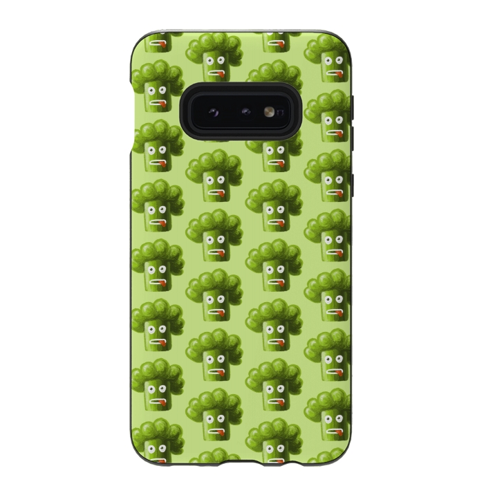 Galaxy S10e StrongFit Funny Broccoli Pattern by Boriana Giormova