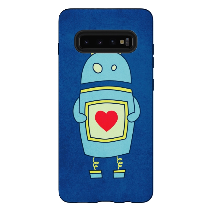 Galaxy S10 plus StrongFit Clumsy Cute Robot With Heart by Boriana Giormova