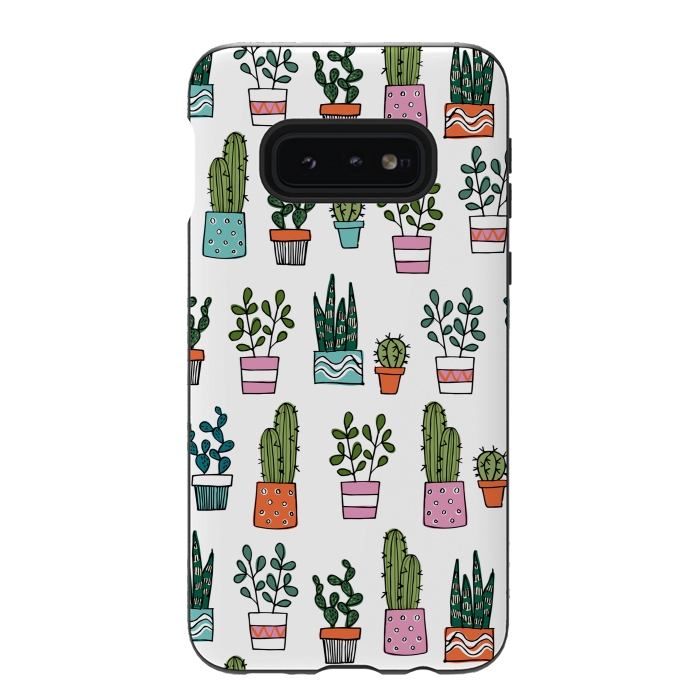 Galaxy S10e StrongFit cacti in pots 2 by Laura Grant