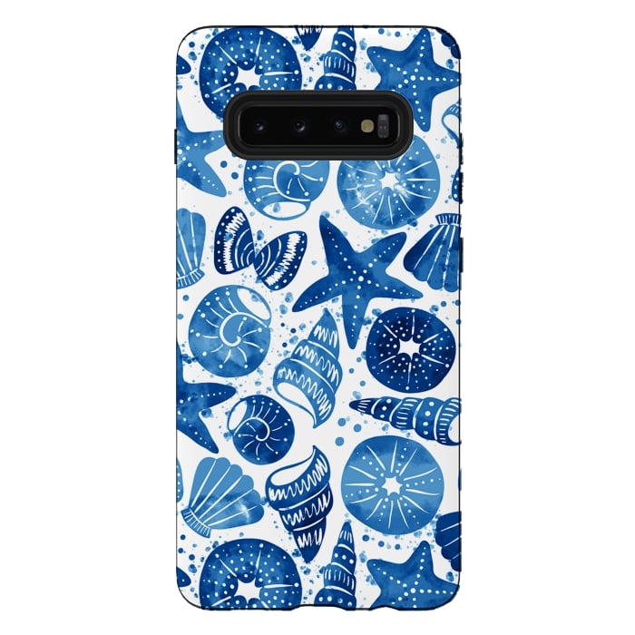 Galaxy S10 plus StrongFit sea shells by Laura Grant