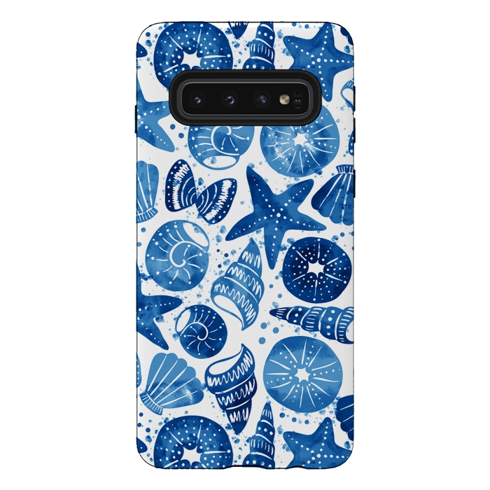 Galaxy S10 StrongFit sea shells by Laura Grant
