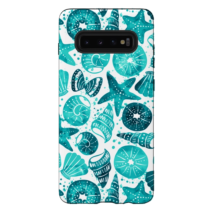 Galaxy S10 plus StrongFit sea shells 2 by Laura Grant