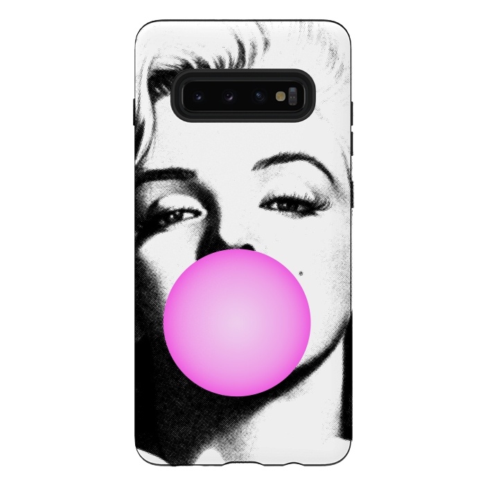 Galaxy S10 plus StrongFit Marilyn Chewing Gum Bubble by Mitxel Gonzalez