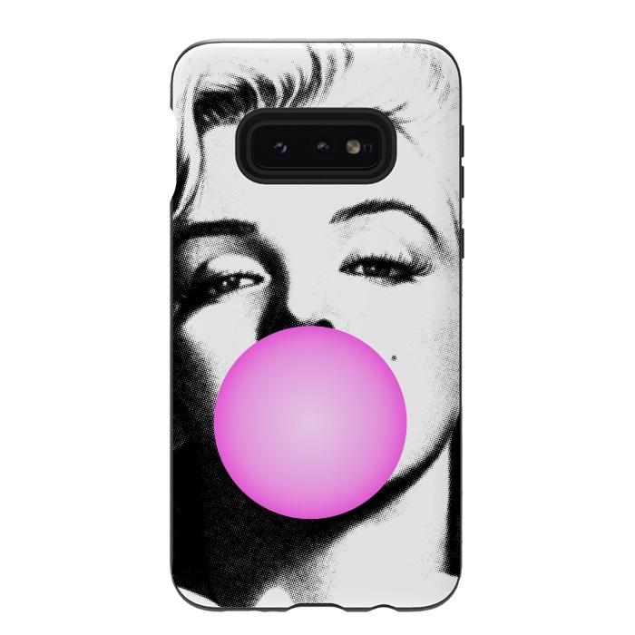 Galaxy S10e StrongFit Marilyn Chewing Gum Bubble by Mitxel Gonzalez
